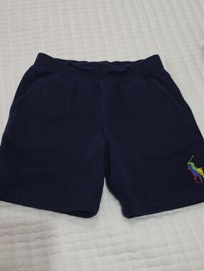 Ralph Lauren Navy Kids Shorts with Multicolor Polo Logo